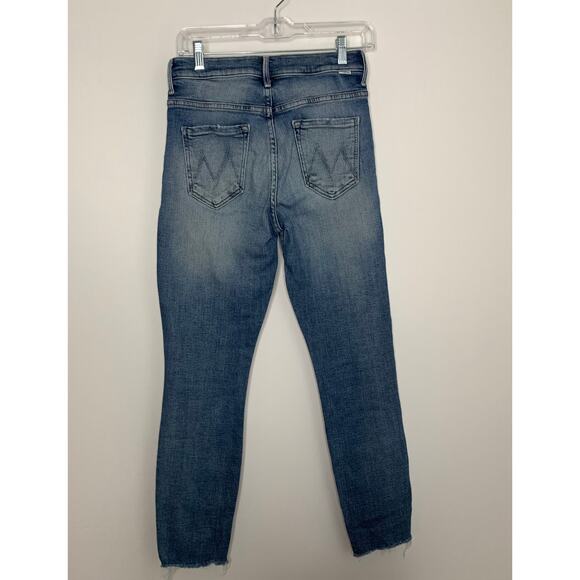 Mother The Fly Cut Stunner Ankle Fray In Night On A Shiny White Vespa Women’s 26 - Picture 3 of 16